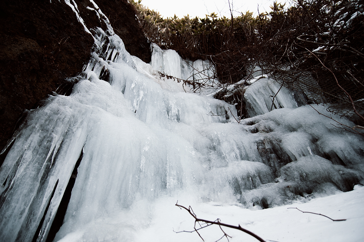 凍った滝の「氷瀑」